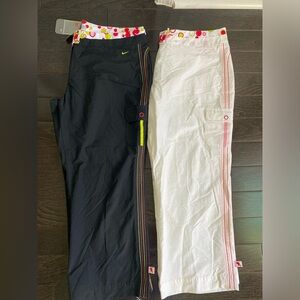 Nike low rise capris with adjustable waistband.